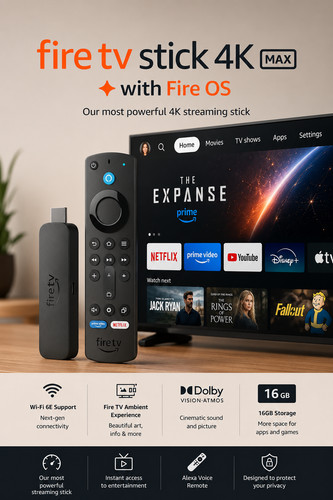 Amazon fire stick max - stick, 4k